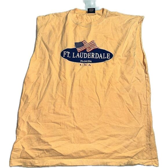 FT. Lauderdale Florida USA Yellow Tank Top Vintage 2001 Men’s Size XL‎ WISEGUY - Picture 1 of 5